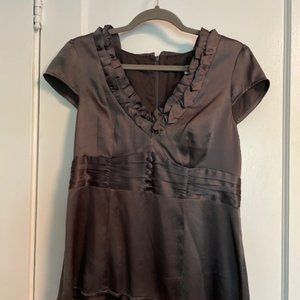 Nanette Lepore Gray Silk Short Sleeve Top